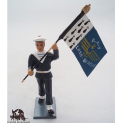 Figurine CBG Mignot Porte Drapeau Bagad Lann Bihoué Tenue Hiver