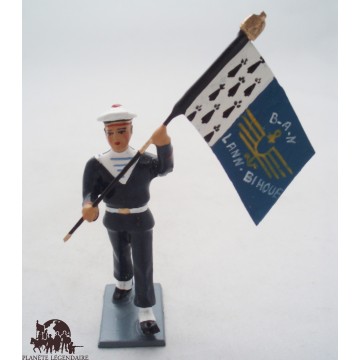 Figurine CBG Mignot Porte Drapeau Bagad Lann Bihoué Tenue Hiver