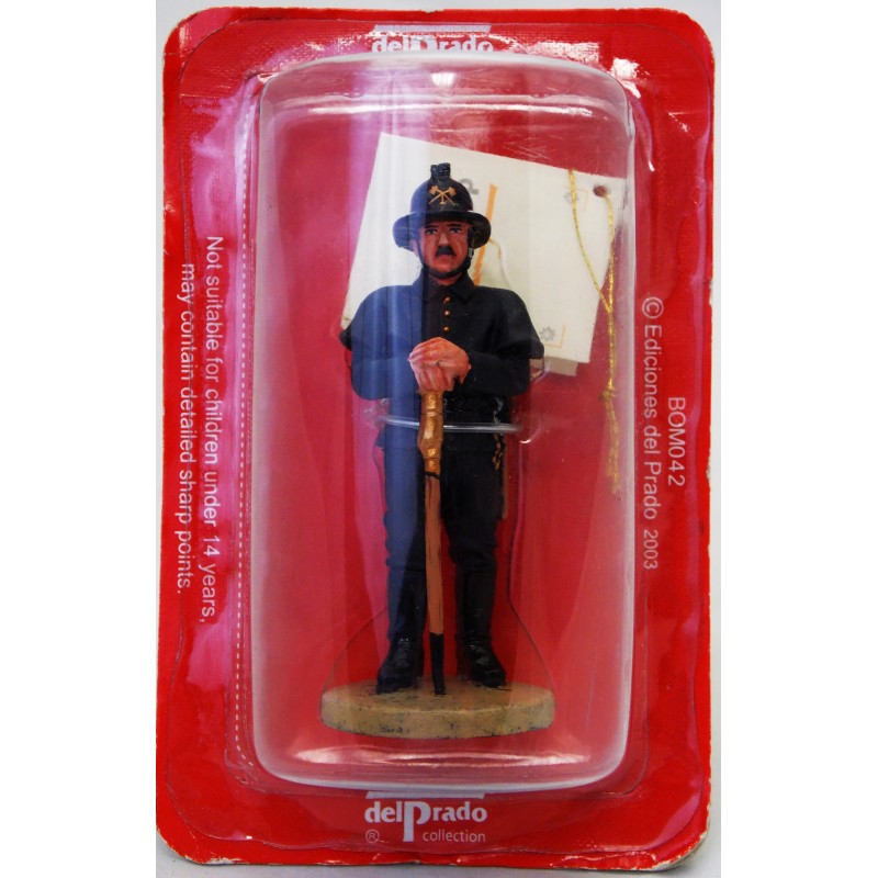 Traje de bomberos del Prado del fuego estatuilla de 1910 de Bruselas Bélgica