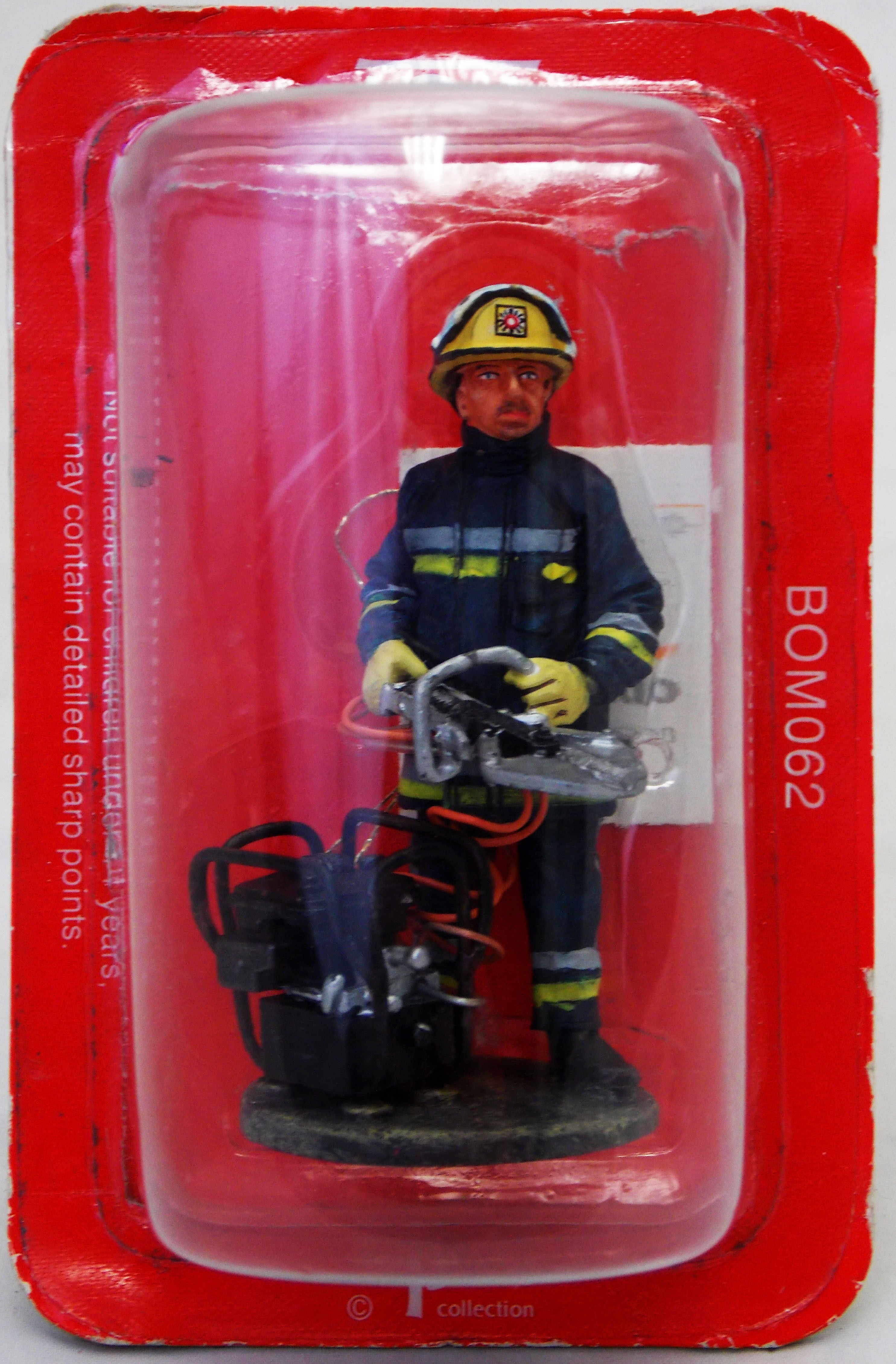 Firefighter Figurine Fireman France 2002 Metal Del Prado 1/32 2.75" 