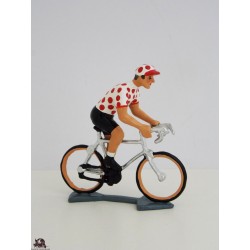 Figurine CBG Mignot Cycliste du Tour de France Maillot à Pois en danseuse