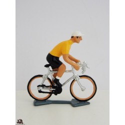 Figurine CBG Mignot Cycliste du Tour de France Maillot jaune en danseuse