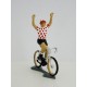 Figurine CBG Mignot Cycliste du Tour de France Maillot à Pois bras en l'air