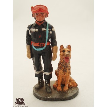 Figurina Del Prado Vigile del Fuoco Squadra Cinotecnica Francia 2002