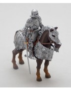 Sammlung von Figuren von Altaya zum Thema Reiter des Mittelalters.